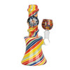 Flowering Spirals Glass Water Pipe - 5.5" / 10mm F / Colors Vary