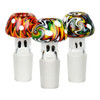Multi-color Swirl Mushroom Herb Slide - 14mm M / Colors Vary