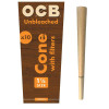 OCB Virgin Unbleached Cones - 10pk /  1 1/4 /10PC DISPLAY