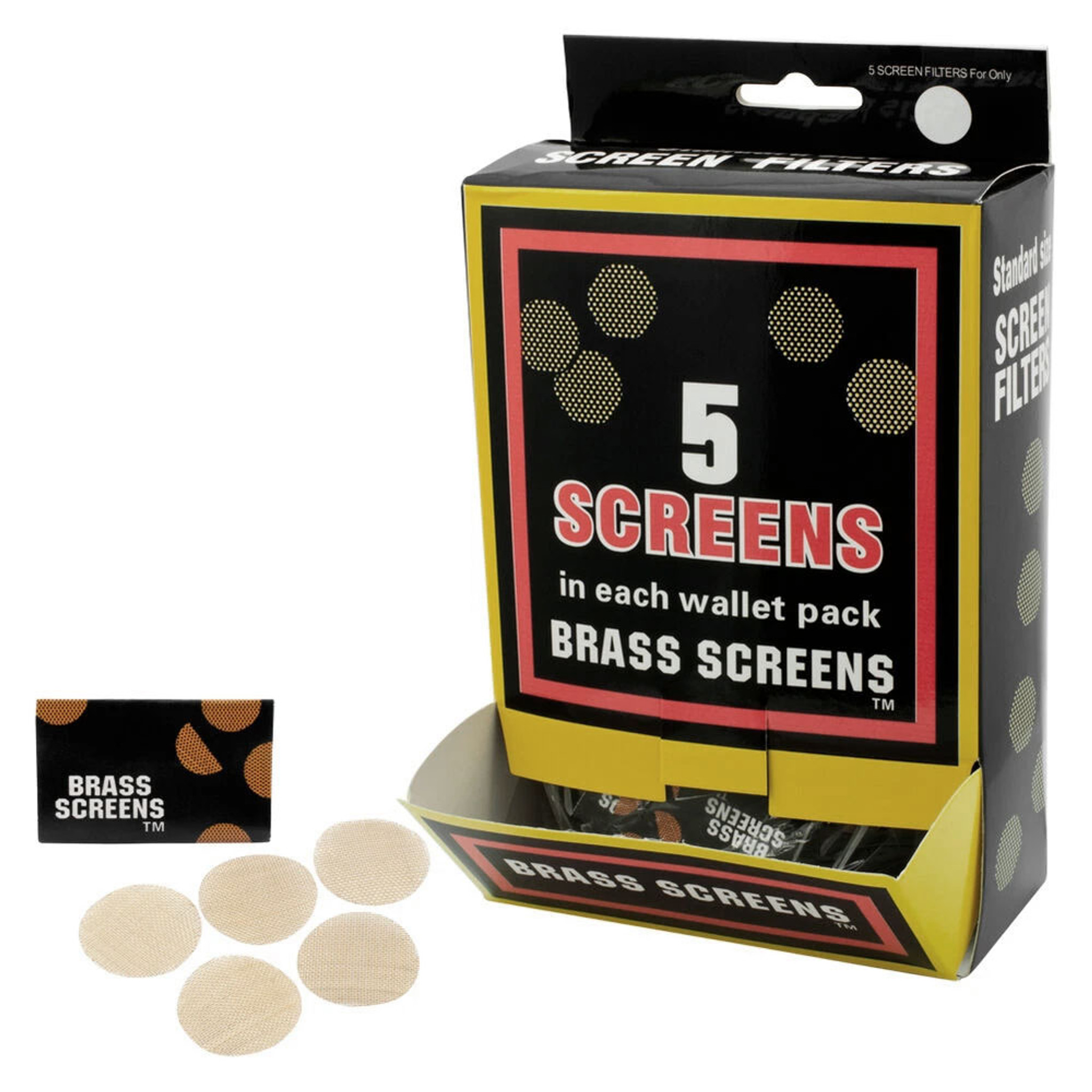 Pipe Screens - Brass Screens Display - Packs of 5