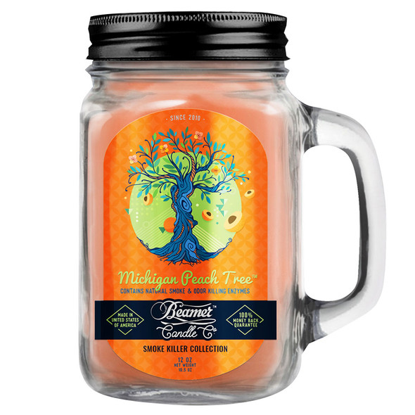 Beamer Candle Co. 12oz Glass Mason Jar - Michigan Peach Tree
