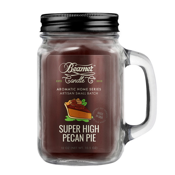 Beamer Candle Co. Super High Pecan Pie 12oz Glass Mason Jar