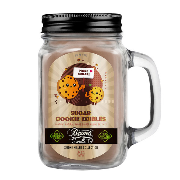 Beamer Candle Co - 12oz Glass Mason Jar - Sugar Cookies Edibles