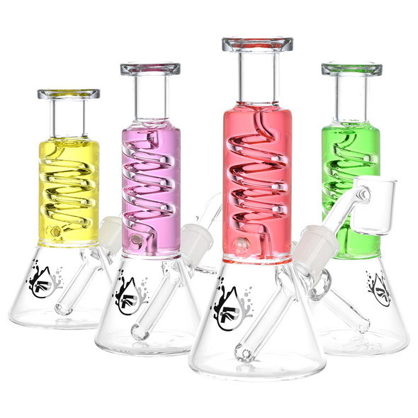 Pulsar Mini Glycerin Coil Beaker Dab Rig - 6"/14mm F/Colors Vary