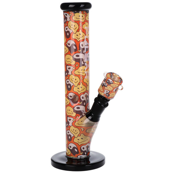 Pulsar Design Series Straight Tube Glass Water Pipe - Yin Yang Y'all / 12" / 14mm F