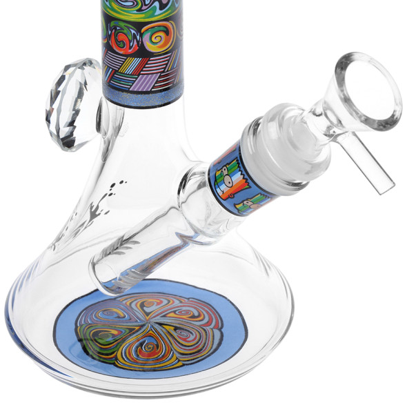 Pulsar Mosaic Bart Wag Glass Water Pipe - 6.75" / 14mm F / Colors Vary