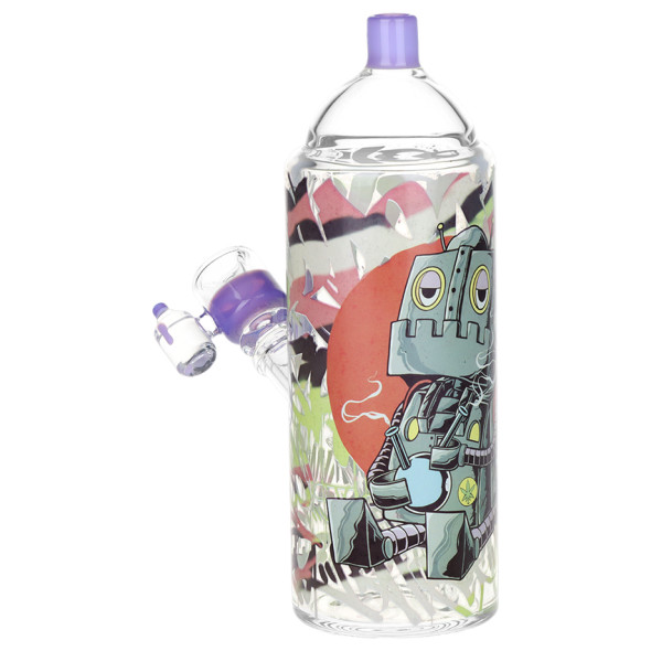 Pulsar Graffiti Series Spray Paint Glass Water Pipe Set - Dope Bot / 7.5" / 14mm F