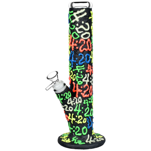 It's 420 Everywhere Glow in the Dark Straight Tube Water Pipe - 11.5" / 14mm F