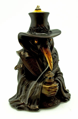 Plague Doctor Backflow Back Flow Incense Burner - 7"