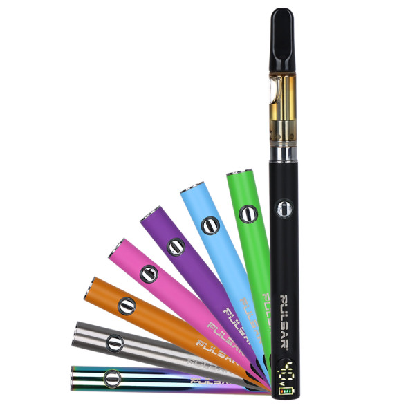 Pulsar Digital Display Slim VV Click Button 510 Battery w/ Preheat - 400mAh / Assorted Colors/12CT DISPLAY