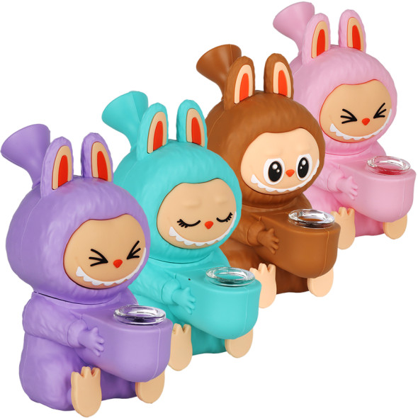 Funny Animal Silicone Water Pipe 4 PC Set - 5.5" / Colors Vary