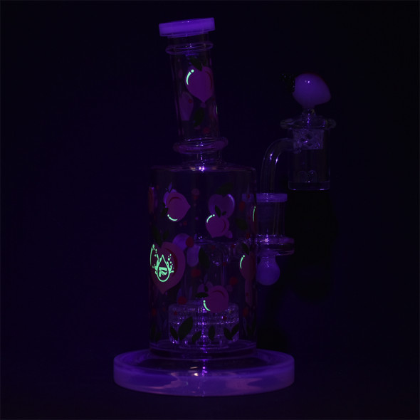 Pulsar Fruit Series Glow In The Dark Dab Rig Kit - 8" / 14mm F Peaches & Cream