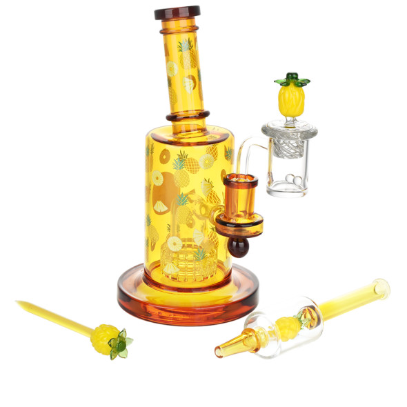 Pineapple ExpressPulsar Fruit Series Glow In The Dark Dab Rig Kit - 8" / 14mm F Pineapple Express