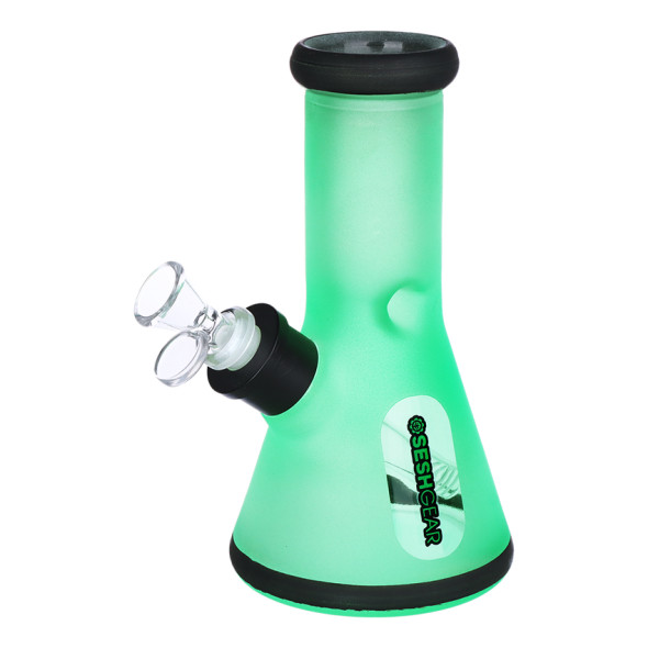 SeshGear Beaker Water Pipe Smokers Kit - 8" / 14mm F / Green