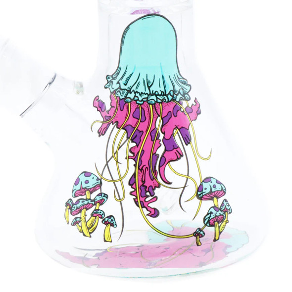 Infyniti Untamed Collection - 14" Beaker w/ 12-Arm Tree Perc Ice Pinch, Jellyfish