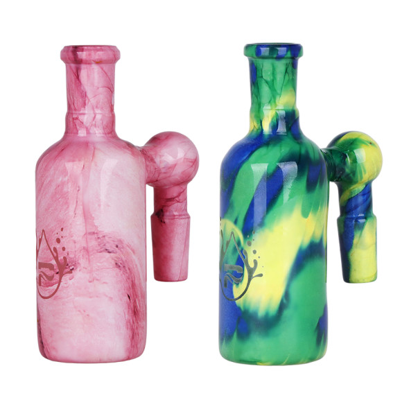 Pulsar Marbled Glass Ash Catcher - 4.25" / 14mm / Colors Vary