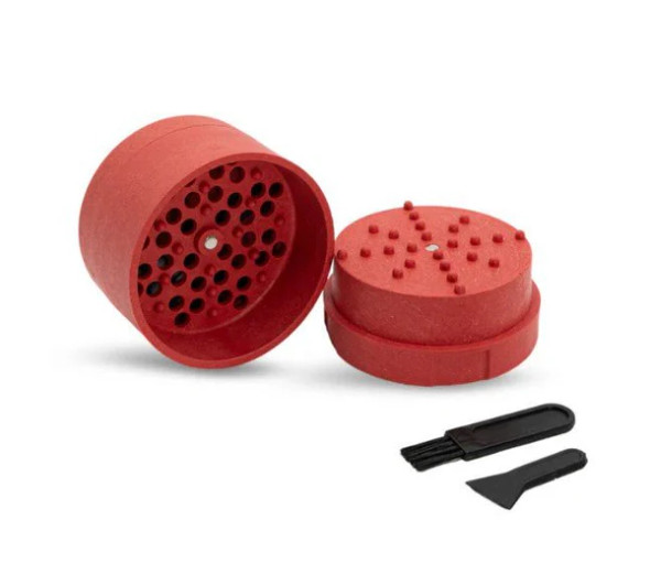 Stache Products  Hemp Grynder - 3pc / 2.2" Red
