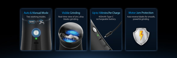 YoCan iShred Electronic Grinder - 450mAh Blue