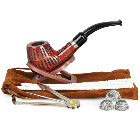 5.25" Engraved Brandy Rosewood Shire Pipe