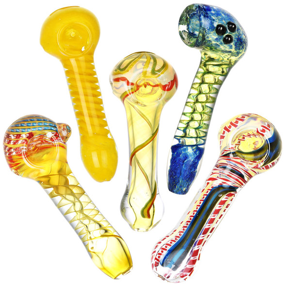 20PC BUNDLE - Simple Worked Spoon Pipe - 4"- 5"/Assortment A