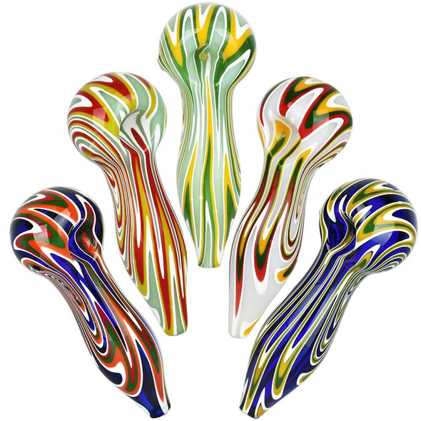 Eternal Flame Glass Spoon Pipe -  5" 10ct Assorted