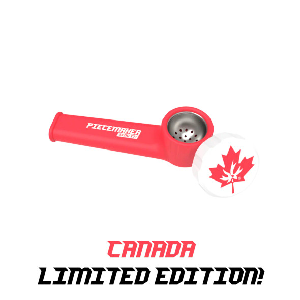 PieceMaker Karma Silicone Hand Pipe - 3.5" / Canadian Edition Red & White