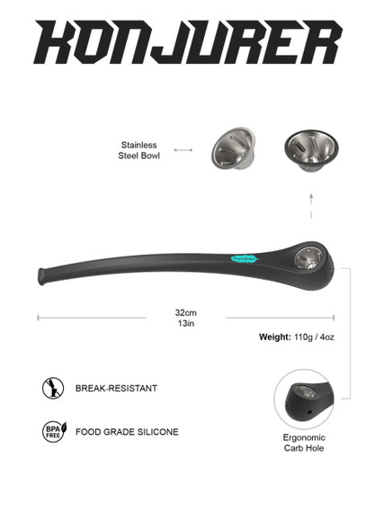 Piece Maker Konjurer Silicone Gandalf Style Pipe Macaw Red