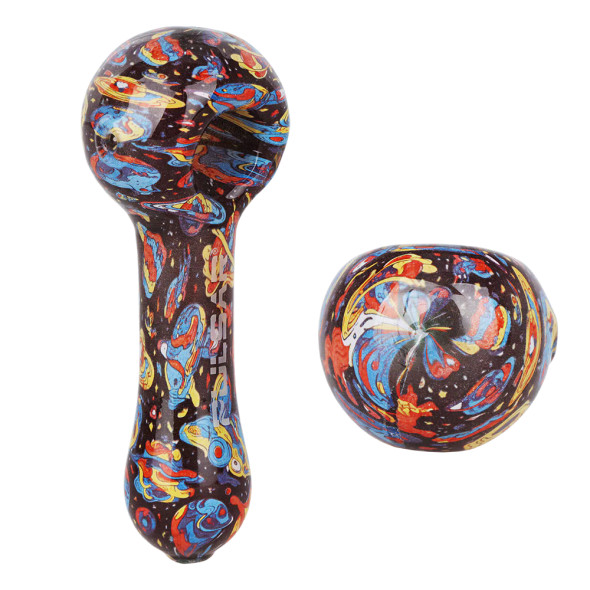 Pulsar Inside Print Glass Spoon Pipe - 5" Weird Space