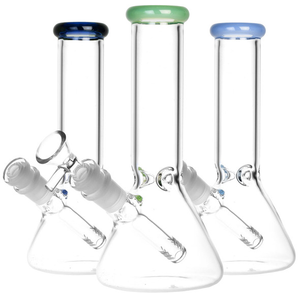 Classic Glass Beaker Water Pipe - 8" / 14mm F / Colors Vary Classic Glass Beaker Water Pipe - 8" / 14mm F / Colors Vary