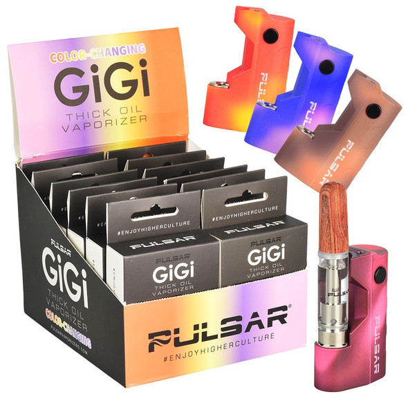 12PC DISP- Pulsar GiGi Variable Voltage 510 Battery -500mAh / Asst Thermo