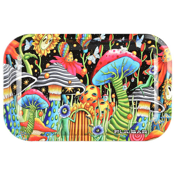 Pulsar Garden of Cosmic Delights Metal Rolling Tray  - 11" x 7"