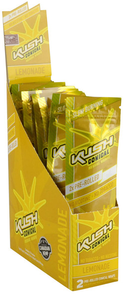 Kush Conical Herbal Wraps - 2pk / Lemonade/15PC DISPLAY