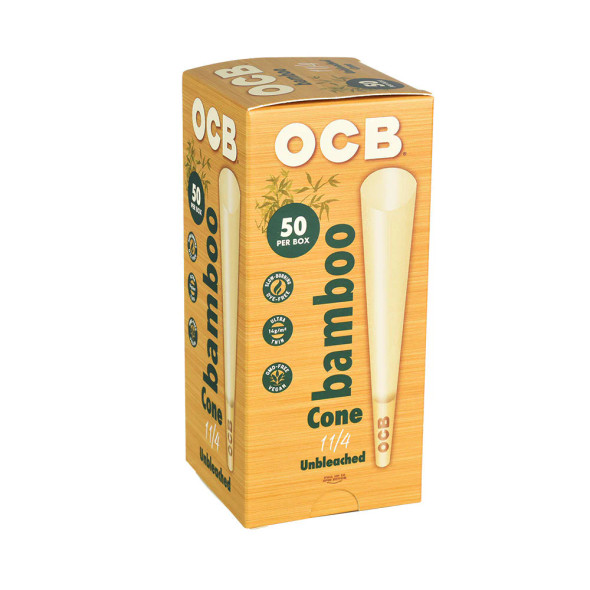 OCB Pre-Rolled Cones Mini Tower - 1 1/4"/Bamboo/50PC