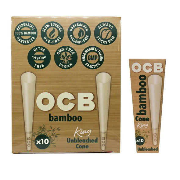 OCB Bamboo Cones - 10pk / King Size/10PC DISPLAY