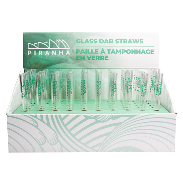 Piranha Glass 5" 12mm Dab Straw - 50pc Display - Clear