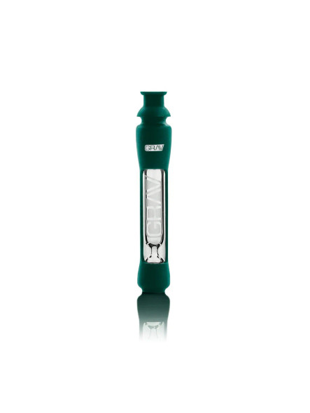 Grav 12mm Silicone Taster Bat - Clear Glass w/ Silicone Body - Dark Teal