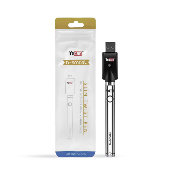 Yocan b-smart 350mAh Twist Style Battery w/ Charger Silver