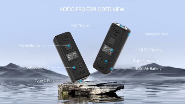 Yocan Kodo Pro 510 Battery - Black 20ct Display