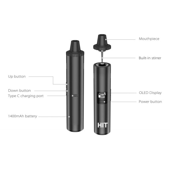 Yocan Hit Dry Herb Vaporizer Black