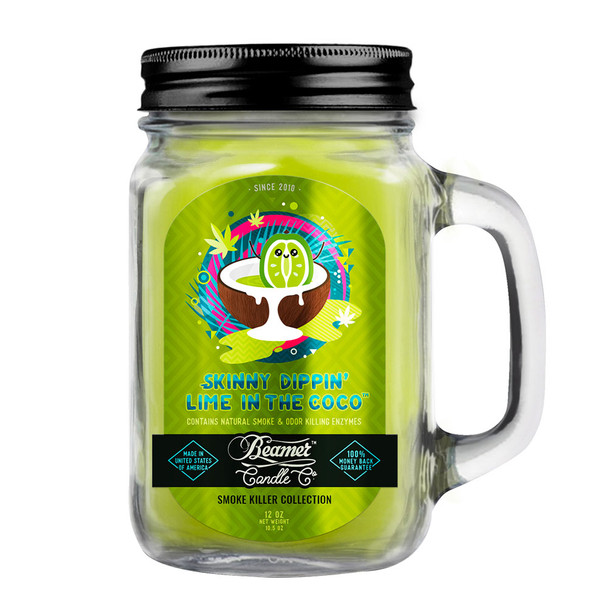 Beamer Candle Co - 12oz Glass Mason Jar - Skinny Dippin' Lime in the Coco