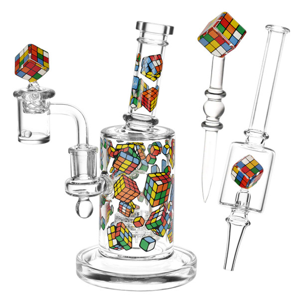 Pulsar Greatest Hits Series Glow Dab Rig Kit - Cubez / 8" / 14mm F