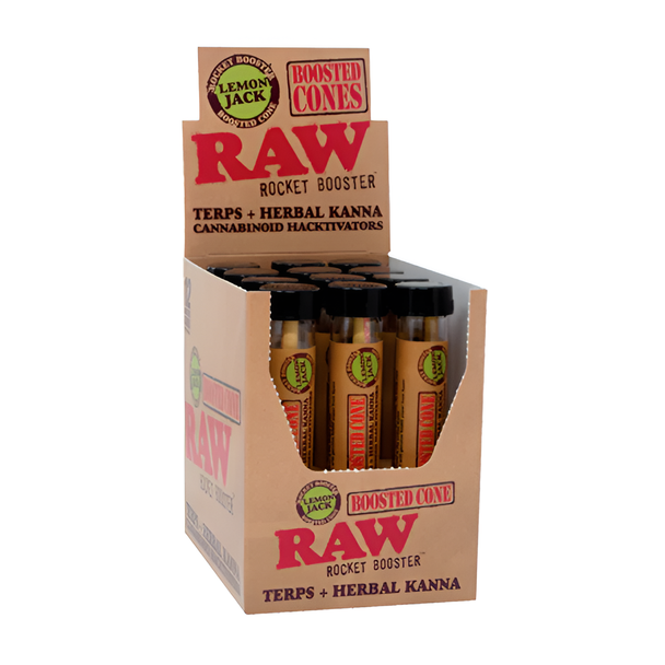 RAW Rocket Booster Terpenes Cones Lemon Jack - Display of 12
