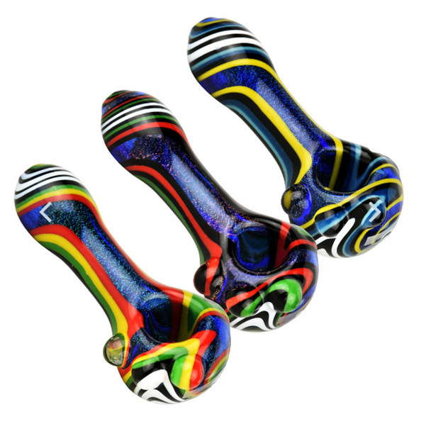 Pulsar Outer Space Dichroic Swirl Hand Pipe- 4" /Colors Vary