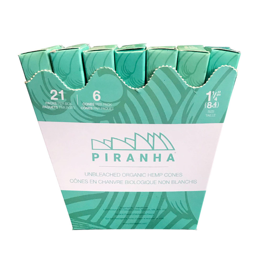 1¼" Unbleached Organic Hemp Piranha Cones