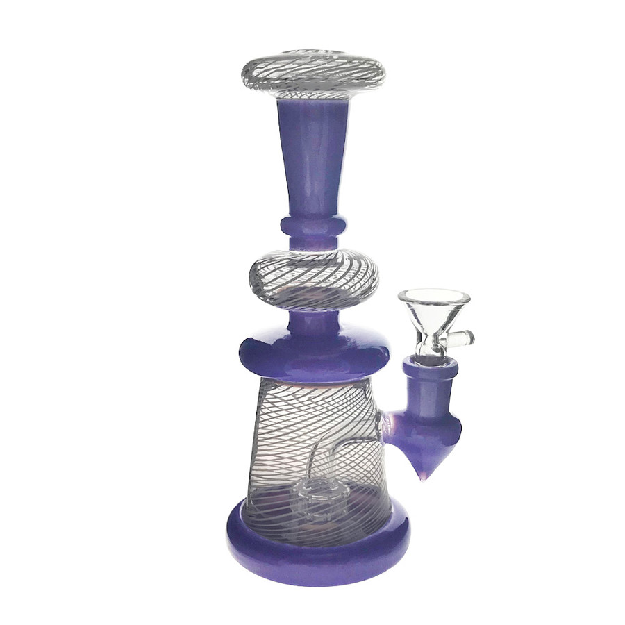 8.5" Dab Rig with Fishnet & Colour Accents
