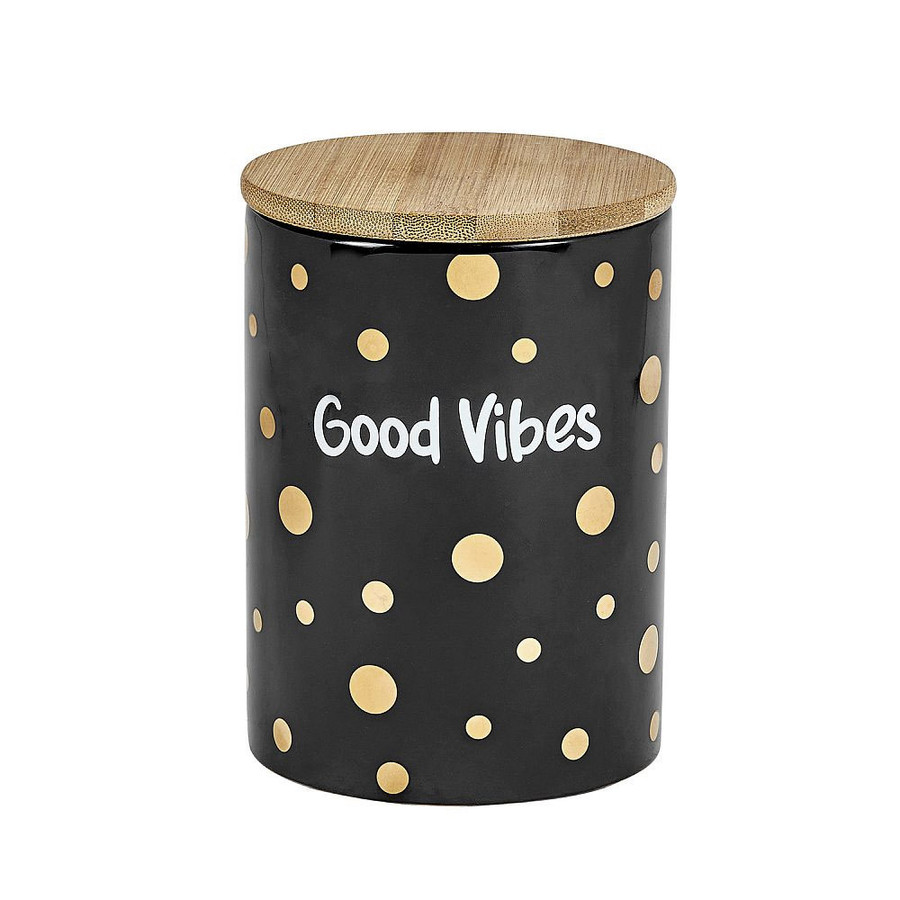 Black Good Vibes Stash Jar