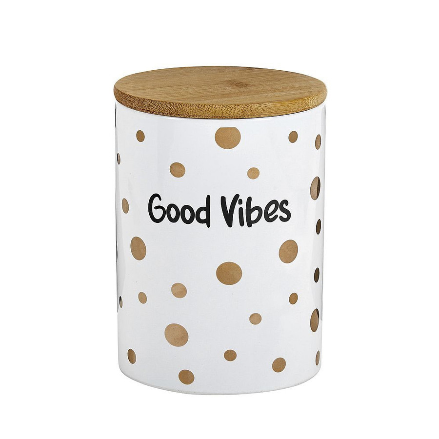 White Good Vibes Stash Jar