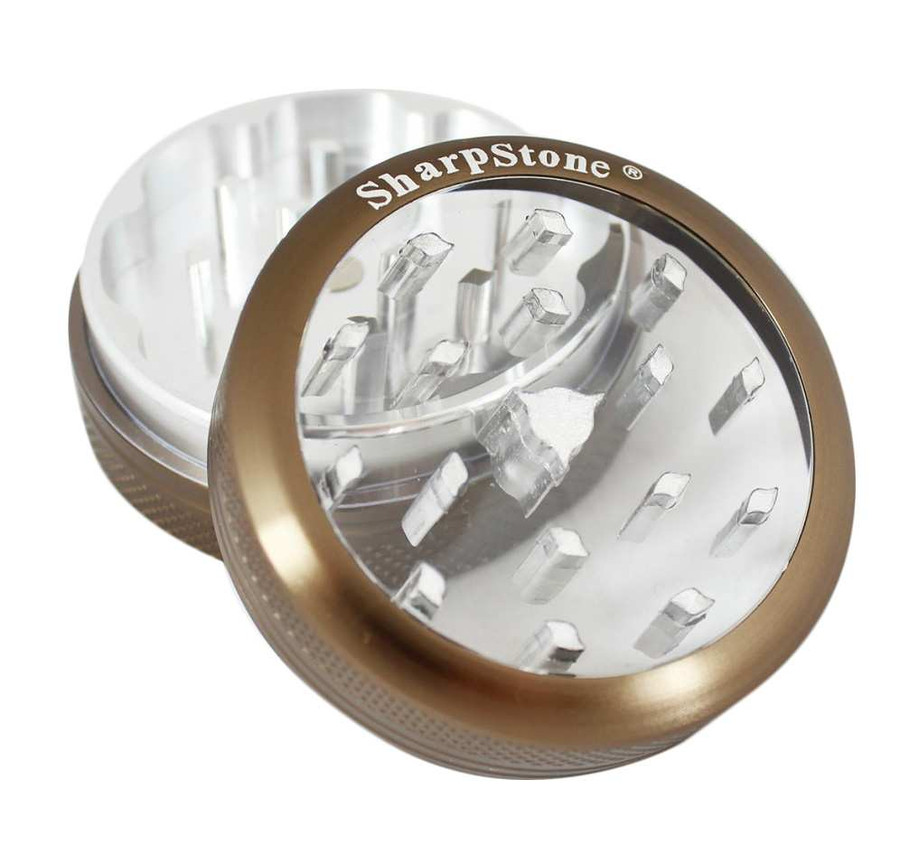 SharpStone 2-Piece Grinder Glass Top Colored 2.5" - Bronze