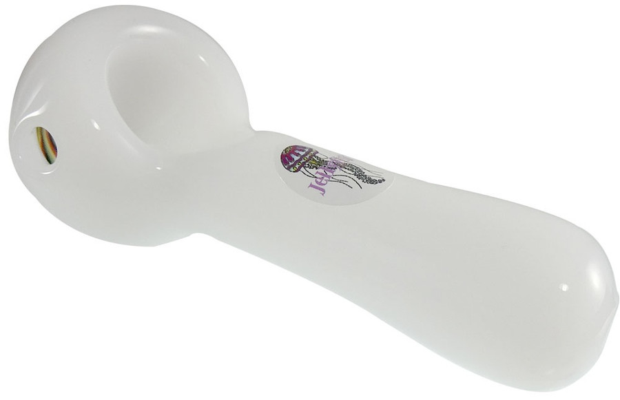 Beauty Ahead - 4" Rainbow Reversal Head Spoon on White by Jellyfish Glass