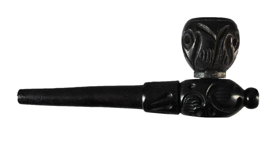 4" Carved Khinni Wood Pipe